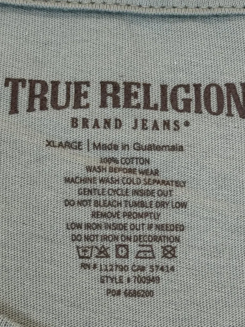 True Religion Multi-Horseshoe Puff Print Graphic Tee 700949 Men’s XL Green NWT